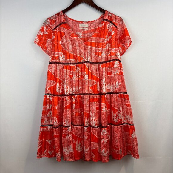 Urban Outfitters Floral Picnic Tiered Frock Mini Dress - Picture 1 of 8